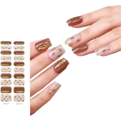 KAHDGSS Nagelfolien aus Gel, halbgehärtet, mit weichem, glänzendem Gel-Finish, langanhaltende Nagelfolien, Salon-Qualität, 20 Stück