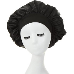 Haarhaube zum Schlafen, breites Gummiband, Satinhaube, Seide, Duschhaube für Damen und Mädchen, Make-up, Haarpflege, elastischer Hut, weiche Schlafkappe, Satin-Kopfbedeckung für Nachtschlaf und