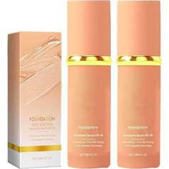 Nuvoria bāze, Cabindealer 4-in-1 pamatne, Nuvoria 4 En 1, Match Cosmetics pamatne, krāsu maiņas pamatne, mitrinošs konsīleris ar SPF 50+ (2 gab.)