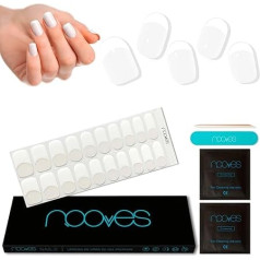 NOOVES - 20 x franču manikīra gēla nagu aplikācijas French Grace Premium puscieta gēla nagu uzlīmes + 1 nagu vīle un 1 apelsīnu uzlīme Vegan