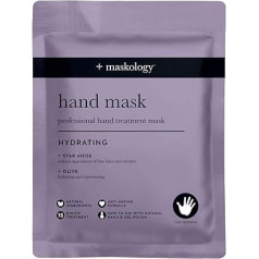 +maskology Maska rokām, mitrinošs līdzeklis rokām, 1 pāris | Pretnovecošanās maska rokām | Ābolu ekstrakts | Barojoša argana eļļa un šī sviests | Roku mitrinošie cimdi | 100% augu valsts |