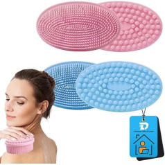 DZSEE Silikona ķermeņa skrubis 2 Pack Gentle Exfoliating Silicone Loofah Silicone Body Brush Silicone Shower Scrubber for Sensitive Skin for Kids Women Men