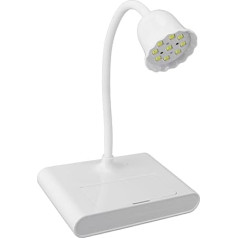 Nagu lampa, 20 W 360 grādu leņķī regulējama 9 LED gaismas diodes UV gaisma Ergonomiska 300 mAh baterija Iebūvēta atgriezeniskajā kosmētikas spogulī Pārnēsājamā nagu lampa mājai