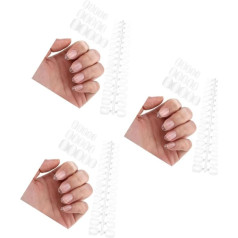 minkissy 3 Sätze Tragen Eines Nagelpflasters Kurze Runde Nagelspitzen Gefälschte Nägel Tipps Drücken Sie Auf Das Nagelset Nagelspitzen Volle Abdeckung Transparent Abs 120 Stück * 3
