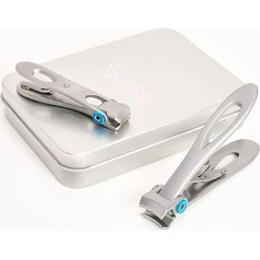 Spa-Rific 3-teiliges Set mit zwei ergonomischen Fuß- und Fingernagelknipsern mit breiter Backe, Edelstahl