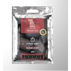 THEBRICKZ BRIKETES | 5 x 2 kg briketes | Grila pagatavošanai | Liesmas 3 sekundēs | Bez dūmiem un smakām (5)