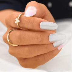 Sethexy Shiny Oval Cat Eye False Nails Blue Long Sparkle Full Cover Art Design Press On Nails 24 gab akrila viltus nagu padomi sievietēm un meitenēm