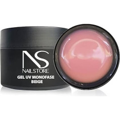 Nail Store - UV LED veidojošais gēls monofāziskai uzklāšanai bēšs - vidēja blīvuma - pašizlīdzinošs - viegli lietojams - piemērots atkārtotai uzpildīšanai un pagarināšanai ar 30g papīru