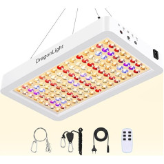 DragonLight BW3000 LED augšanas lampa pilna spektra ar UV IR, dubultās mikroshēmas augu lampa LED ar 8/12/16H taimeri, 3 metru kabelis siltumnīcām un iekštelpu augiem, dārzeņu un puķu audzēšanai