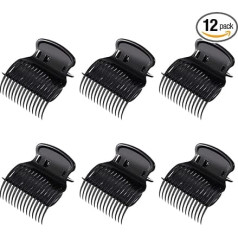ccHuDE 12 karsto ruļļu klipu komplekts Curler Claw Clips aizvietošanas klipi matu sakārtošanai sievietēm Meitenes Melns