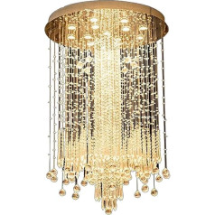 LED kristāla griestu gaisma Modernā apaļā kristāla griestu gaisma Luksusa liela kristāla lietus pilienu griestu gaisma Griestu gaisma Griestu gaisma dzīvojamai istabai Ieejas foajē Virtuve Viesnīca Restorāns (D70 x 110 cm)