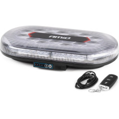 Bezvadu LED brīdinājuma josla ar tālvadības pulti r65 r10 326x186x63 26w 12v 24v -04369
