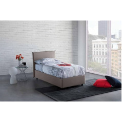 Talamo Italia - Bruna vienguļamā gulta, konteinera tipa gulta ar auduma pārvalku, 100% ražota Itālijā, atverama no priekšpuses, piemērota matracim 80 x 190 cm, bruņurupuķu krāsā