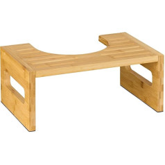 Relaxdays Tualetes taburete, atbalsta krēsls Tualetes taburete pieaugušajiem, bambusa, H x W x D: 18,5 x 43,5 x 28 cm, dabīga krāsa