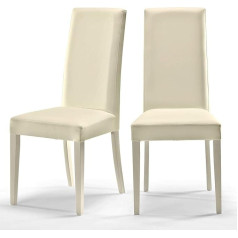 Zstyle Skaists mākslīgās ādas un koka krēsls Virtuves pusdienu krēsls Modern Design (Sand)