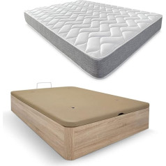 Duérmete Online Cambria Atmiņas putu matracis + Box Spring gulta, liela ietilpība, krāsa 90 x 190 cm, poliuretāna koks, PU, 90 x 190 cm