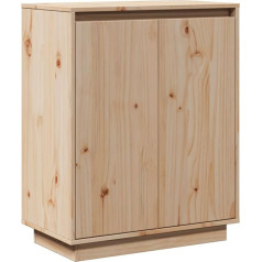 Vidaxl Kumode ar durvīm, Kumode, Bufete, Sānu skapītis, Daudzfunkcionāls skapis, Stāvgalds, Koka skapis, 60 x 34 x 75 cm, priedes masīvkoks