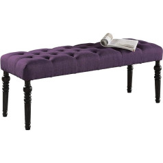 Roundhill Furniture Aneta auduma pusdienu sols ar vītņotām kājām - violets