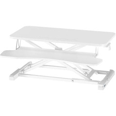 Bontec Stāvgalds, rakstāmgalds, stāvgalds, stāvgalds, ergonomisks, regulējams augstums datora ekrānam, portatīvajam datoram, 80 x 40 cm platforma ar tastatūras paliktni, 15 kg ietilpība, balts