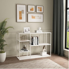 [En.casa] Isojoki stāvošs plaukts, metāla plaukts, viesistaba, balts, 120 x 35 x 87,5 cm