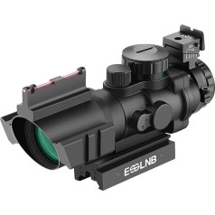 ESSLNB Šaujamieroču tālskatis 4 x 32 mm Airsoft Red Dot Visor ar optisko šķiedru un 11 mm/22 mm stiprinājumu pneimatiskajai šautei medībām Airsoft un arbaletam
