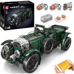 Mould King 13191 Technik Oldtimer Car Building Blocks Modelis ar motoru, 3918 gabaliņu tālvadības pults vadāms vintage auto komplekts ar tālvadības pulti un aplikāciju Dual Control, augsto tehnoloģiju auto modeļu rotaļlieta bērniem