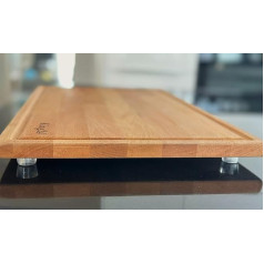 Bord 0001_High-Quality Dižskābarža masīvkoka sagriešanas dēlis 52 x 30 x 1,8 cm XXL liels ar sulas rievu Neslīdošas kājas Antibakteriāla naža draudzīga virtuves dēlis Plīts vāks Siera dēlis Servēšanas dēlis