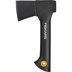 Fiskars brīvā laika cirvis, ciets, ar asmeni, nesadalāms pārklājums, augstas kvalitātes tērauda asmens / stikla šķiedras pastiprināta plastmasas rokturis, melns, A5, garums: 26 cm, 566 g, 1051084
