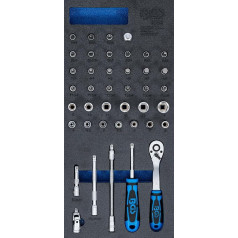 BGS 4054 Instrumentu paliktnis 1/3 ligzdu komplekts, daudzkrāsains, 1/4 collas, 41 gab. komplekts
