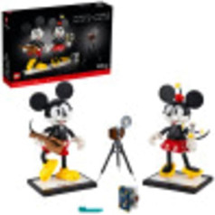 LEGO Disney Mickey Mouse & Minnie Mouse konstruējamie tēli (43179), klasiskā stila Mickey Mouse kolekcionējams pieaugušo konstruktors, 1 739 gabaliņi