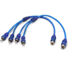 sourcingmap 2Pcs sieviešu uz 2 vīriešu RCA sadalītāja adapteris Y kabeļa vads automašīnai