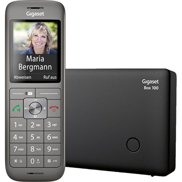 Gigaset CL660HX - DECT bezvadu tālrunis maršrutētājam - Fritzbox, antracīta metālika un DECT bāzes stacijas kaste 100 jūsu sakaru sistēmai ar Gigaset klausulēm, melnā krāsā