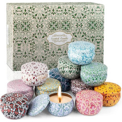 12 aromātisko sveču dāvanu komplekts sievietēm, aromātisko sveču dāvanu komplekts, sojas vaska aromātisko sveču komplekts Ziemassvētku dekorēšanai, neliels dāvanu komplekts Ziemassvētkiem, Mātes dienai, dzimšanas dienai, Valentīna dienai,