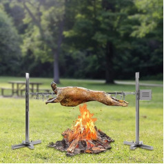 LOYEMAADE Grila iesmi ar motoru Regulējams grila iesmu komplekts 53 collas Elektriskais nerūsējošā tērauda rotācijas cepamais rotisserie rotisserie rotisserie iesms