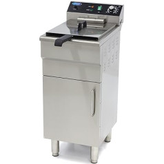 Maxima Gastro elektriskā fritēze - 1 x 18 l tvertne - 1 x 16 l eļļas - ar iztukšošanas krānu, auksto zonu un skapi - 5000 Watt