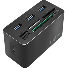 USB3.2 8 pieslēgvietu dokstacija, mini, melna