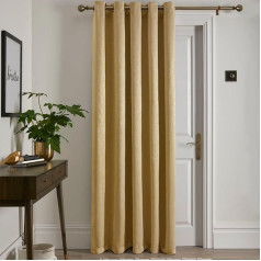 Fusion - okera krāsas vienkrāsas aizkars W 66 x L 84 (168 x 214 cm) - 1 x panelis - aizkars ar cilpiņu dzeltenā krāsā - termo aizkars guļamistabai/dzīvojamai istabai - okera krāsas aizkari un plīvuri - durvju aizkars - Strata Collection