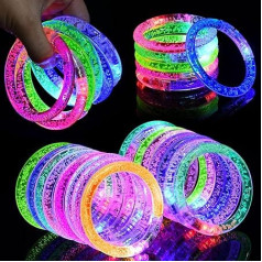 AUAUY Pack of 16 LED gaismas aproces mirgojošas rokassprādzes tumsā ballīšu aksesuāri Glowstick aproce, izgaismojoša rotaļlieta dzimšanas dienas dāvanām, rokassprādze bērniem pieaugušajiem
