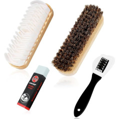 JOLIGAEA Apavu kopšanas komplekts zamšādas ādai, zamšādas birste, apavu birste, ābaku ādas birste, apavu birste ar dzēšgumiju zamšādas, nubuka, zamšādas ābaku birstēm