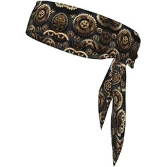 YQxwJL Steampunk Gear drukas galvas lentes vīriešiem un sievietēm, regulējamas bandānas sviedru lentes, matu lentes sportam
