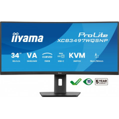 Monitors 34 collu xcb3497wqsnp-b1 va,uwqhd,1500r,usb-cdock,kvm,95w, 2xhdmi, 1xdp, rj45,2x5w,21:9 /5y/