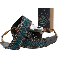Padwa Lifestyle Camera Strap - 2 collas platas Vintage izšūtas kokvilnas kameru siksnas ar kovādas galiem, var izmantot kā siksnu visām kamerām, binokļa siksnu un dronu tālvadības pults siksnu - Mystical
