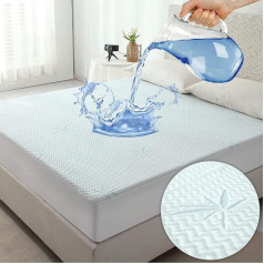 Jet's Home Bambusa matrača pārvalks 140 x 200 cm Ūdensnecaurlaidīgs matrača pārvalks Öko-Tex® ar elastīgu dziļu kabatu, īpaši mīksts aizsargpārvalks matrača pārvalkiem