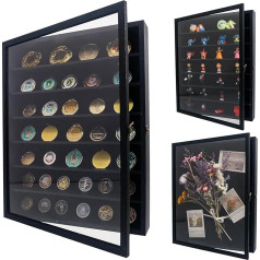 GraduationMall 3D Picture Frame ar noņemamiem plauktiem 40 x 50 cm Deep Objekta rāmis aizpildīšanai Militārās medaļas Ziedi Keepsake kolekciju kolekcijas melns