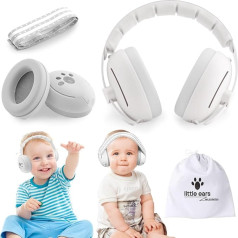 2 in 1 bērnu dzirdes aizsardzība, 0-48 mēnešu trokšņu slāpēšanas austiņas bērniem, regulējamas mazuļu austiņas ar stiepjošu joslu, lai novērstu dzirdes bojājumus un uzlabotu miegu lidmašīnā