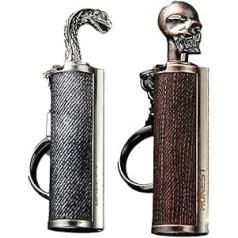 2 Pack Permanent Match Lighter, Easy to Carry with Always Matching Kerosene Lighter, Waterproof, Flint Fire Starter, Forever Metal Match Lighter, Travel and Other Outdoo