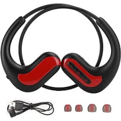 Floating MP3 Player Waterproof Floating Wireless Headphones Red ABS IPX8 Waterproof Sports Headphones Floating Rear Hanging Bluetooth Headphones with