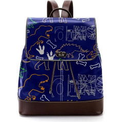 Personalizētas dinozauru skolas somas, grāmatu somas pusaudžiem, daudzkrāsainas, 27x12.3x32cm, mugursomas mugursomas