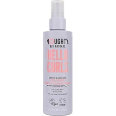 Noughty 97 % dabīgs Hello Curl Define and Re-Shape Curl Primer, vitamīniem bagāta formula cirtainiem un viļņainiem matiem, ar jūras aļģēm un šī sviestu, nesatur sulfātus, vegānu matu kopšanas līdzeklis, 200 ml