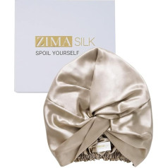 ZIMASILK 22 Momme 100% zīdkoka zīdkoka miega cepure sievietēm Matu kopšanas dabīgais zīds miega zīda cepure ar elastīgu uzturēšanos uz galvas Klasisks kroku 1 gab.